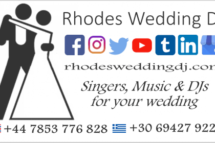Rhodes Wedding DJ Business Card