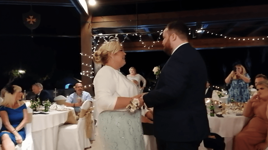Mother and son dance